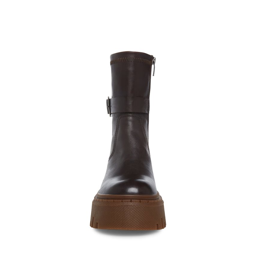 Botines Steve Madden Everly Cuero Mujer Chocolate | ES JD29S4